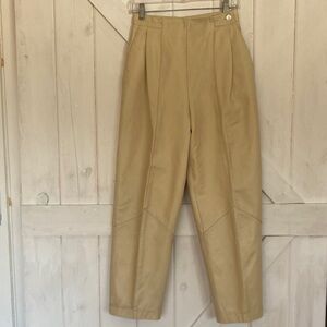 Vintage Cream Leather Pants